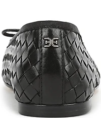 Sam Edelman Ruthie Woven Leather Bow Detail Ballet Flats