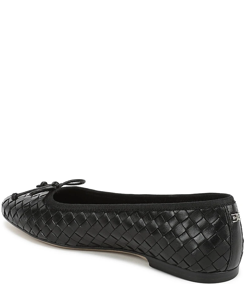 Sam Edelman Ruthie Woven Leather Bow Detail Ballet Flats