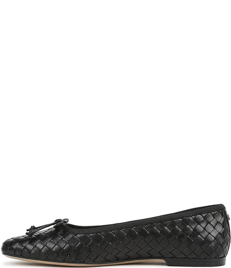 Sam Edelman Ruthie Woven Leather Bow Detail Ballet Flats