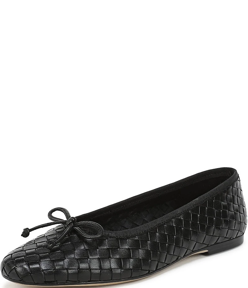 Sam Edelman Ruthie Woven Leather Bow Detail Ballet Flats