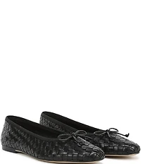 Sam Edelman Ruthie Woven Leather Bow Detail Ballet Flats