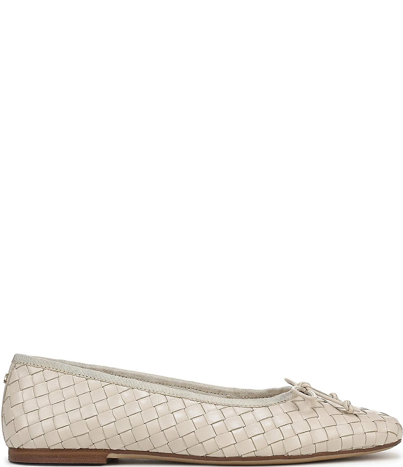 Sam Edelman Ruthie Woven Leather Bow Detail Ballet Flats