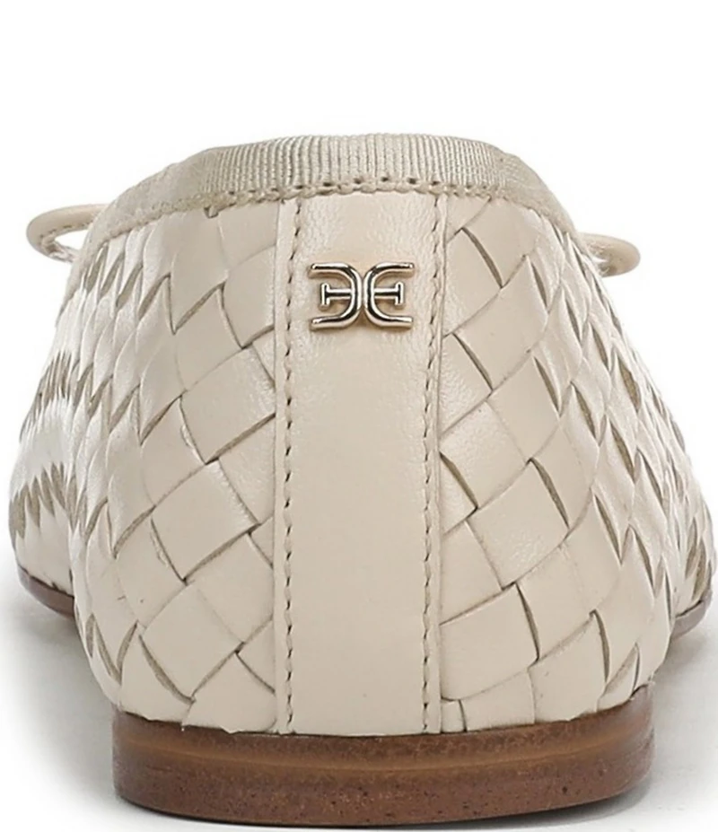 Sam Edelman Ruthie Woven Leather Bow Detail Ballet Flats