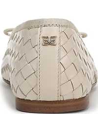 Sam Edelman Ruthie Woven Leather Bow Detail Ballet Flats