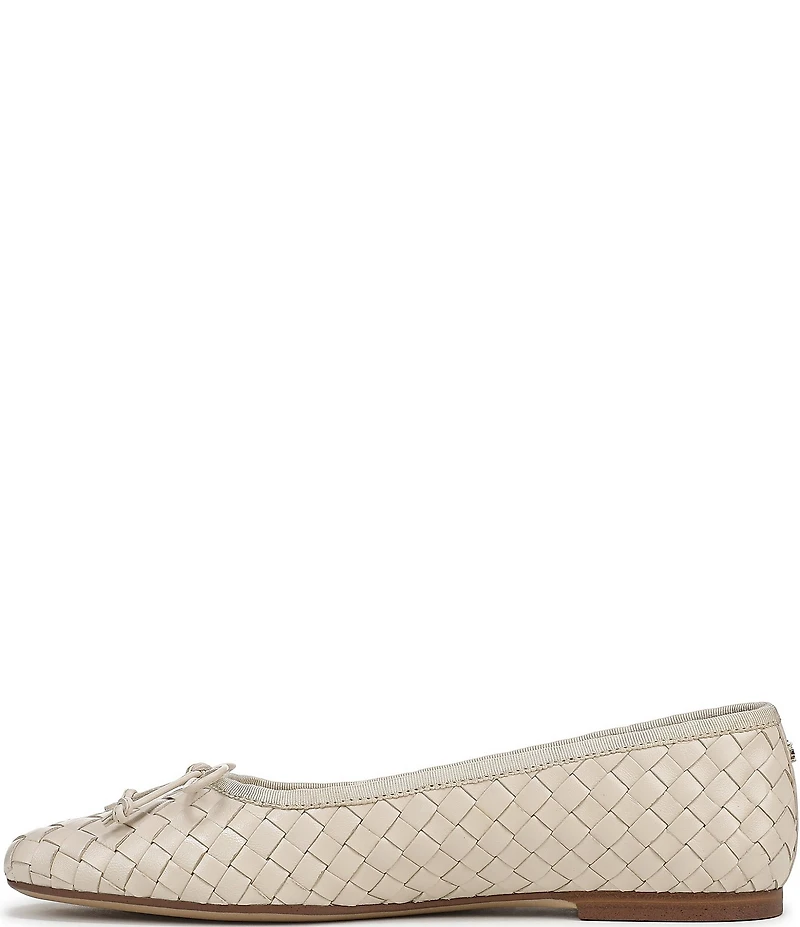 Sam Edelman Ruthie Woven Leather Bow Detail Ballet Flats