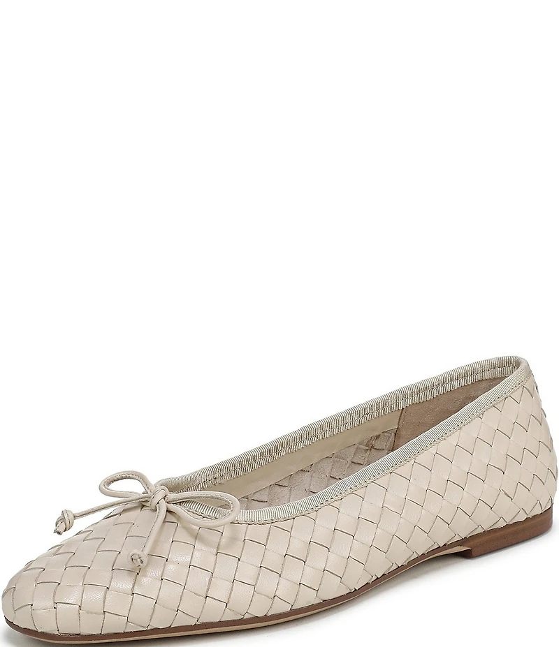 Sam Edelman Ruthie Woven Leather Bow Detail Ballet Flats