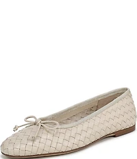 Sam Edelman Ruthie Woven Leather Bow Detail Ballet Flats