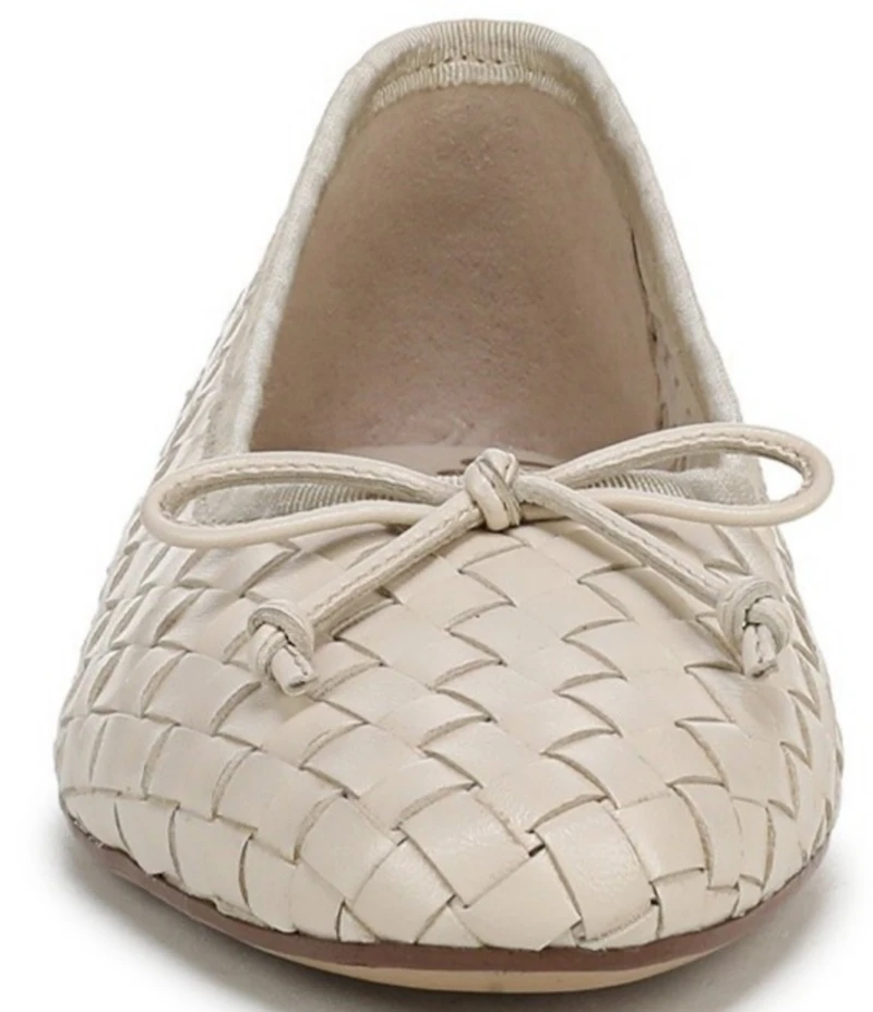 Sam Edelman Ruthie Woven Leather Bow Detail Ballet Flats