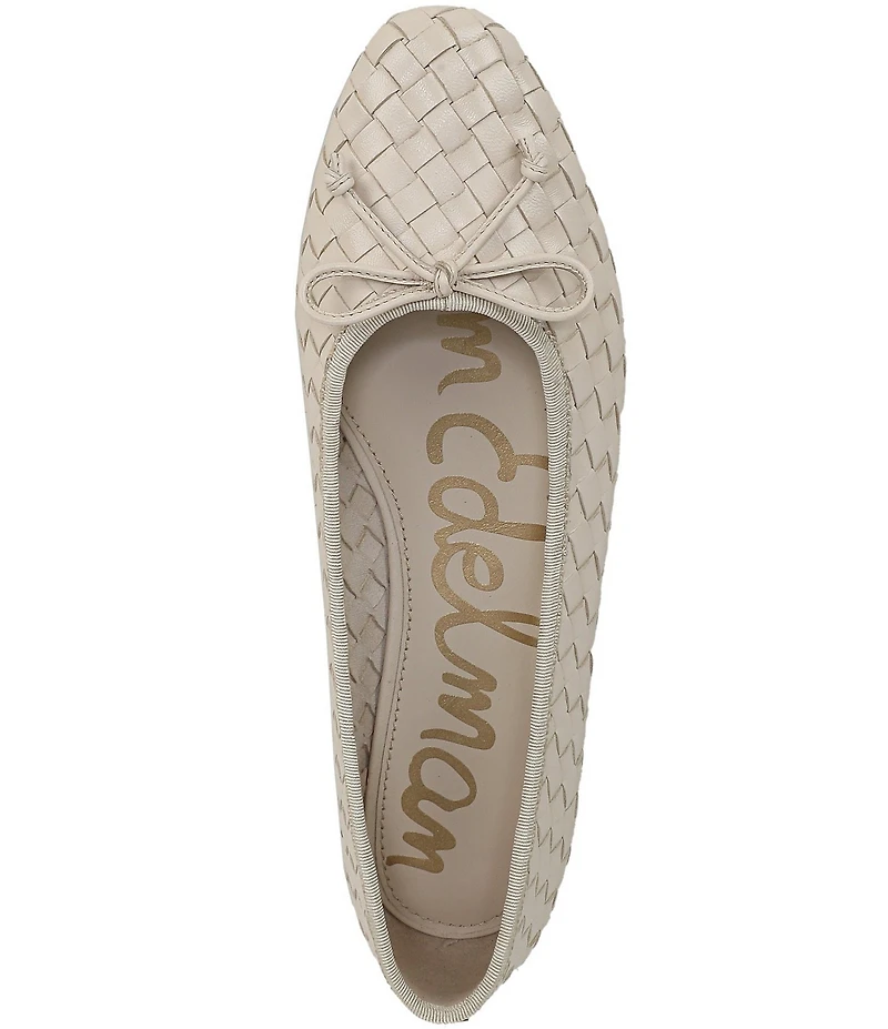 Sam Edelman Ruthie Woven Leather Bow Detail Ballet Flats