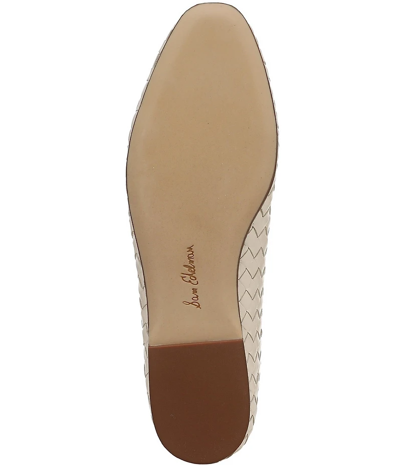 Sam Edelman Ruthie Woven Leather Bow Detail Ballet Flats