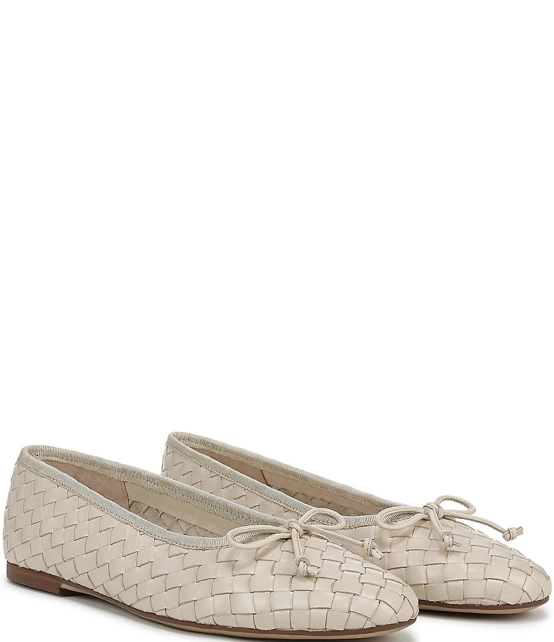 Sam Edelman Ruthie Woven Leather Bow Detail Ballet Flats