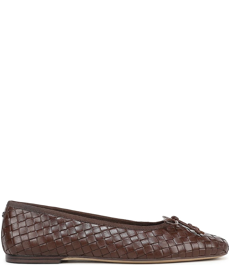 Sam Edelman Ruthie Woven Leather Bow Detail Ballet Flats