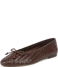Sam Edelman Ruthie Woven Leather Bow Detail Ballet Flats