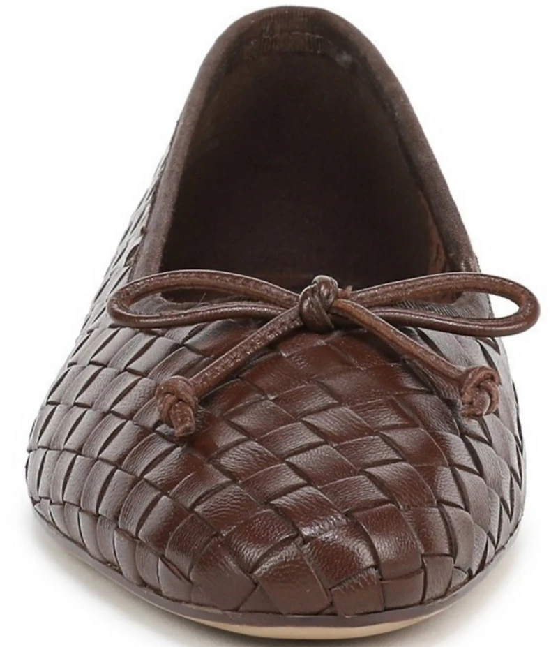 Sam Edelman Ruthie Woven Leather Bow Detail Ballet Flats