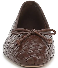 Sam Edelman Ruthie Woven Leather Bow Detail Ballet Flats