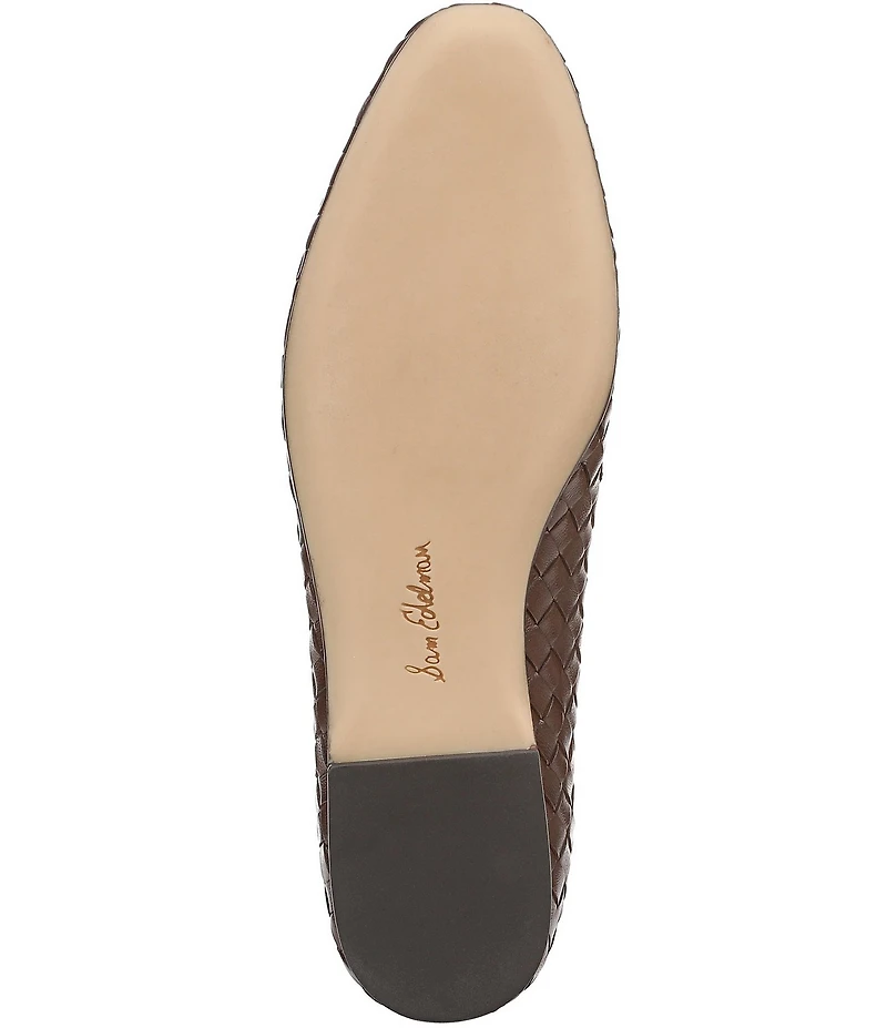 Sam Edelman Ruthie Woven Leather Bow Detail Ballet Flats