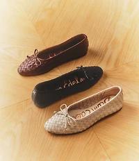 Sam Edelman Ruthie Woven Leather Bow Detail Ballet Flats