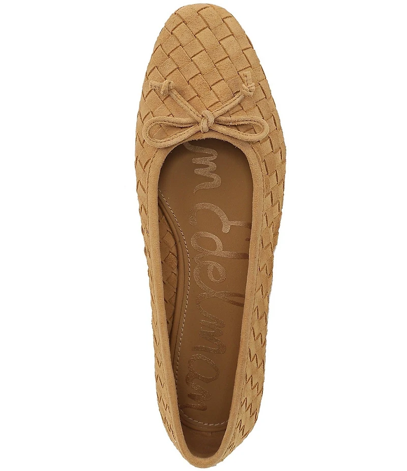 Sam Edelman Ruthie Woven Suede Bow Detail Ballet Flats