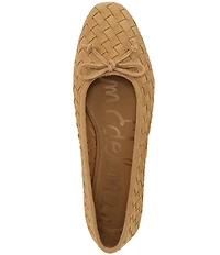 Sam Edelman Ruthie Woven Suede Bow Detail Ballet Flats
