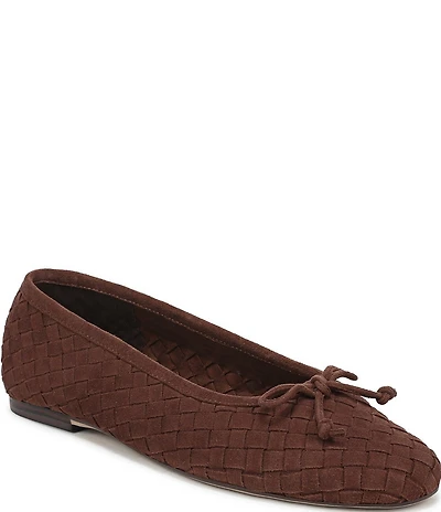 Sam Edelman Ruthie Woven Suede Bow Detail Ballet Flats