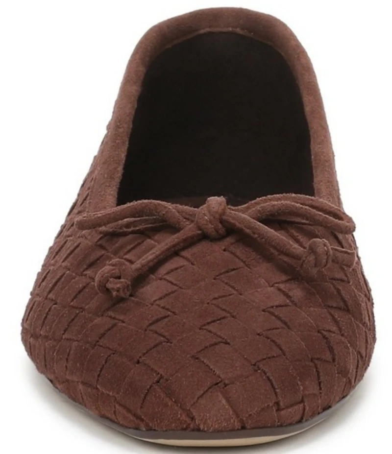 Sam Edelman Ruthie Woven Suede Bow Detail Ballet Flats