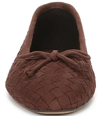Sam Edelman Ruthie Woven Suede Bow Detail Ballet Flats