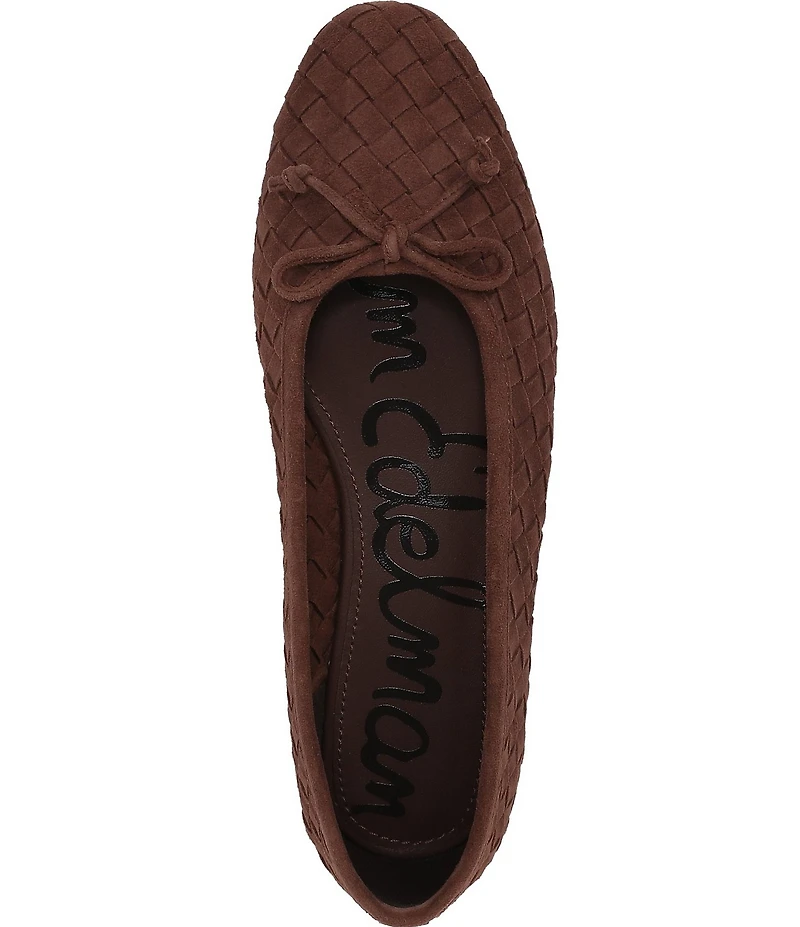 Sam Edelman Ruthie Woven Suede Bow Detail Ballet Flats