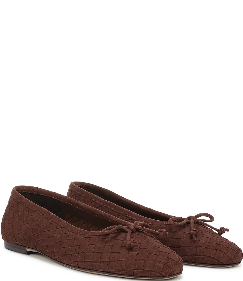Sam Edelman Ruthie Woven Suede Bow Detail Ballet Flats