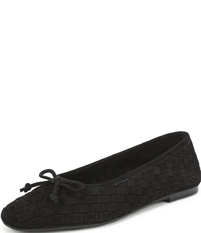Sam Edelman Ruthie Woven Suede Bow Detail Ballet Flats