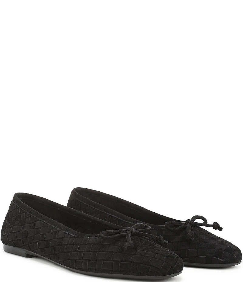 Sam Edelman Ruthie Woven Suede Bow Detail Ballet Flats