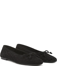 Sam Edelman Ruthie Woven Suede Bow Detail Ballet Flats