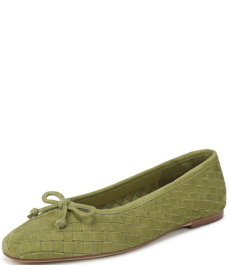 Sam Edelman Ruthie Woven Suede Bow Detail Ballet Flats