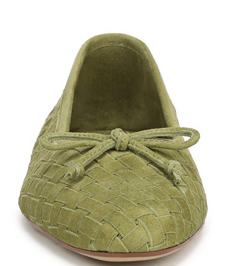 Sam Edelman Ruthie Woven Suede Bow Detail Ballet Flats