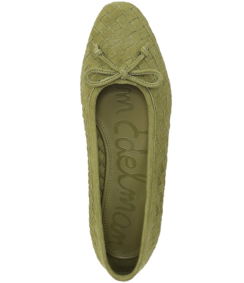 Sam Edelman Ruthie Woven Suede Bow Detail Ballet Flats