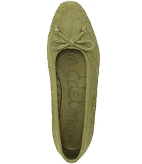 Sam Edelman Ruthie Woven Suede Bow Detail Ballet Flats