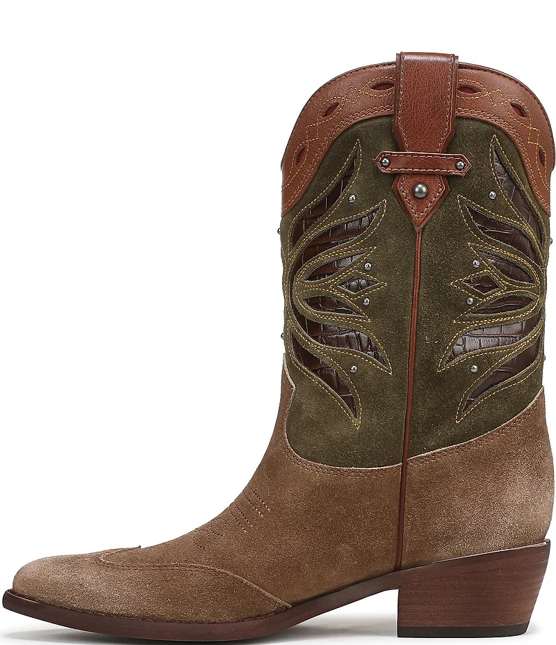Sam Edelman Rylin Suede Stud Detail Western Booties