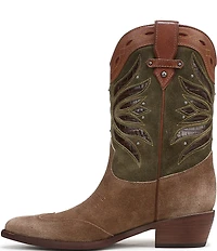 Sam Edelman Rylin Suede Stud Detail Western Booties