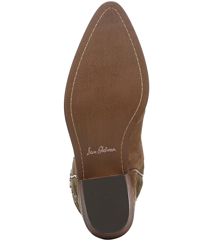 Sam Edelman Rylin Suede Stud Detail Western Booties