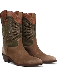 Sam Edelman Rylin Suede Stud Detail Western Booties