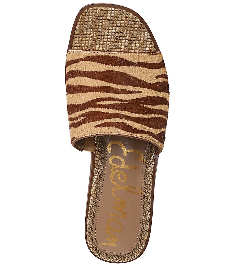 Sam Edelman Sabrina Zebra Calf Hair Slide Sandals
