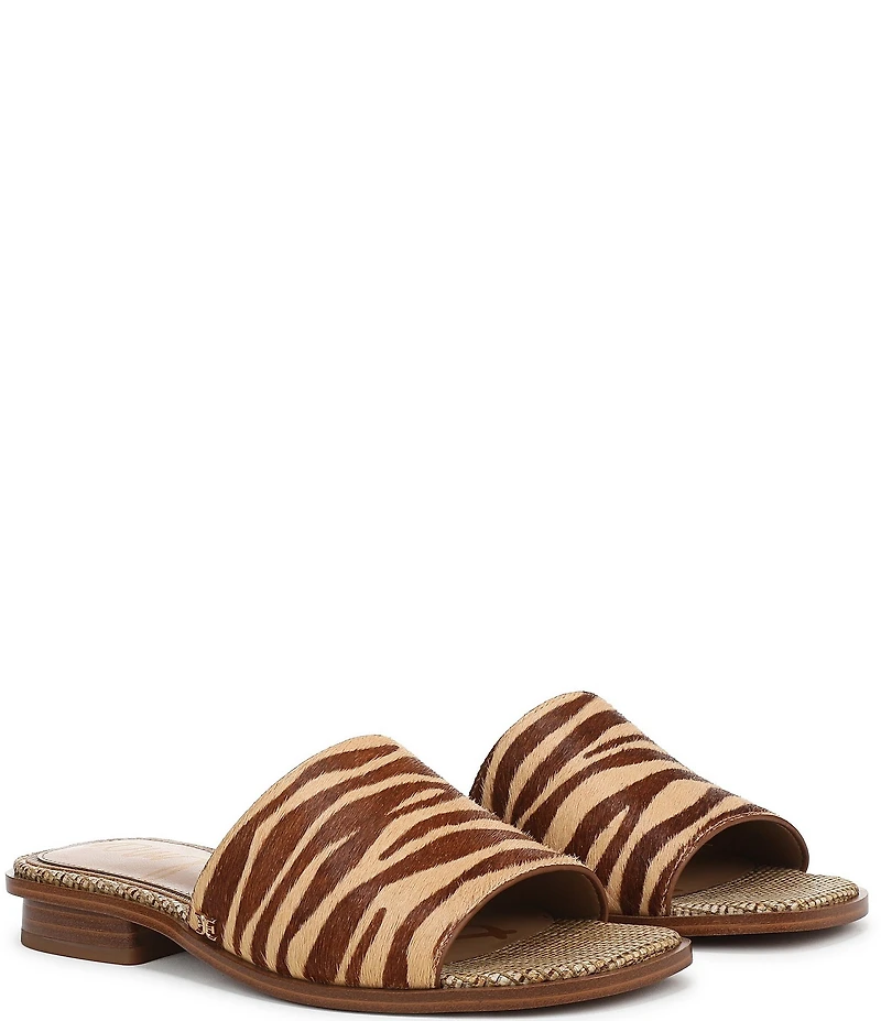 Sam Edelman Sabrina Zebra Calf Hair Slide Sandals
