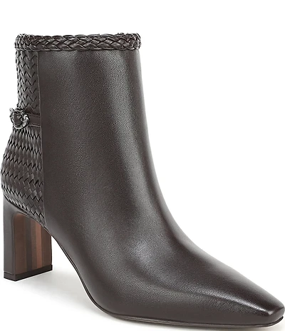 Sam Edelman Saige Leather Woven Snip Toe Dress Booties