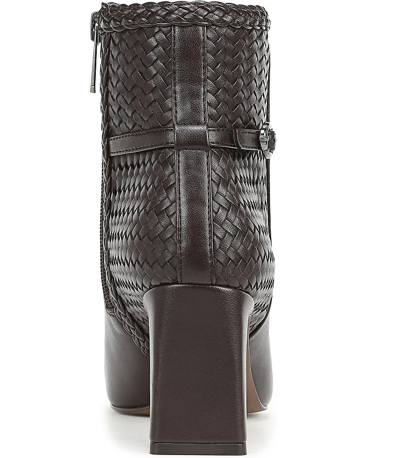 Sam Edelman Saige Leather Woven Snip Toe Dress Booties