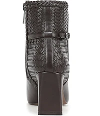 Sam Edelman Saige Leather Woven Snip Toe Dress Booties
