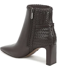 Sam Edelman Saige Leather Woven Snip Toe Dress Booties