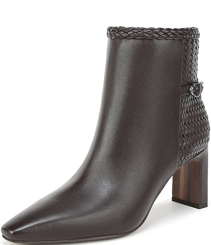 Sam Edelman Saige Leather Woven Snip Toe Dress Booties
