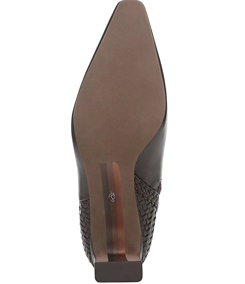 Sam Edelman Saige Leather Woven Snip Toe Dress Booties