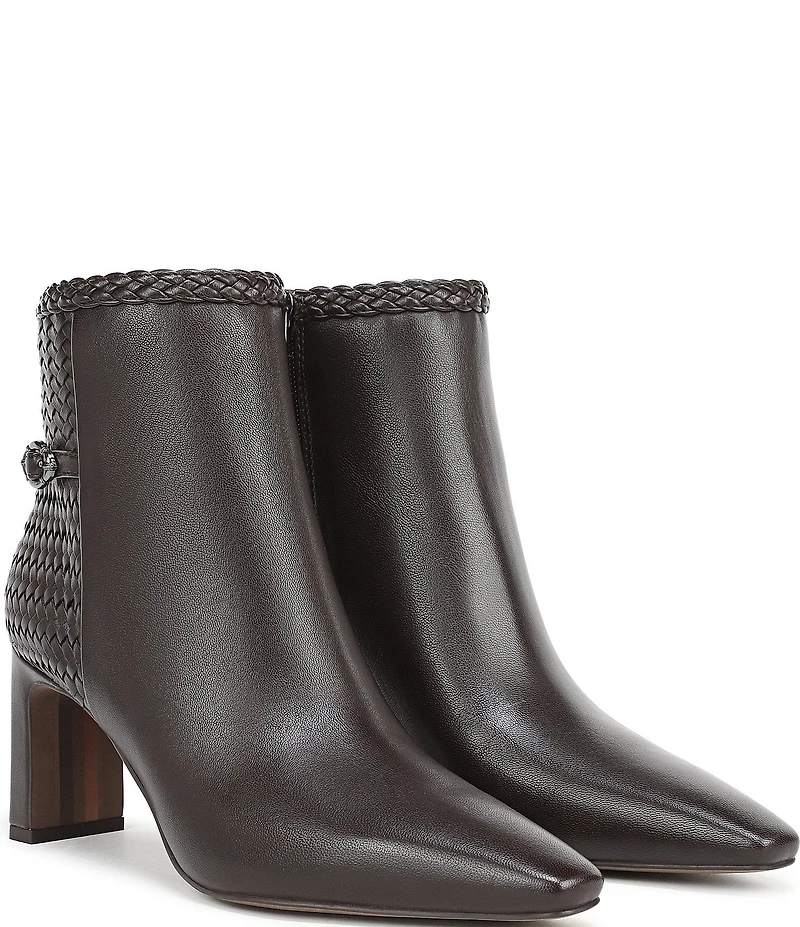 Sam Edelman Saige Leather Woven Snip Toe Dress Booties