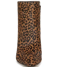 Sam Edelman Saige Leopard Print Calf Hair Point Toe Dress Booties