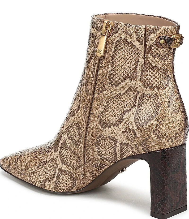 Sam Edelman Saige Two Tone Python Print Leather Dress Booties